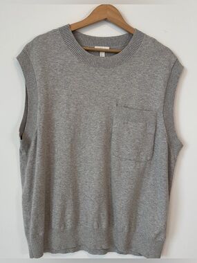COS Ribbed Crewneck Knit Top in Light Gray